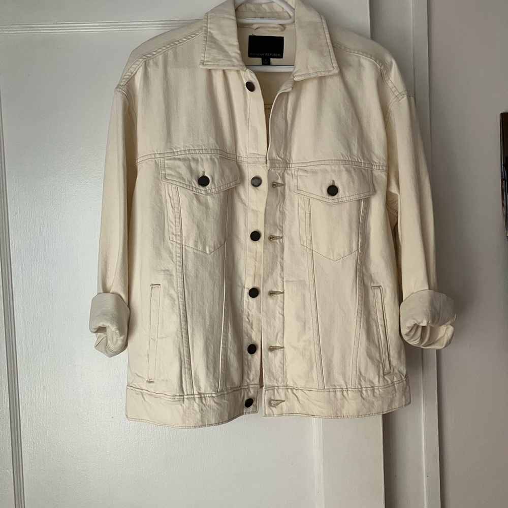 Banana Republic Cream Denim Jacket